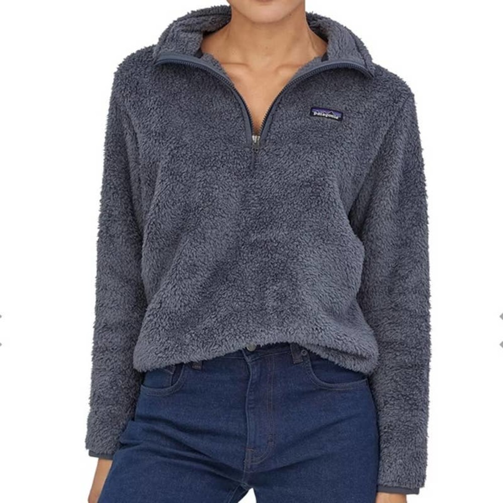 Patagonia Navy Los Gatos Fleece Long Sleeve 1/4 Zip Pullover Teddy Sweater Small